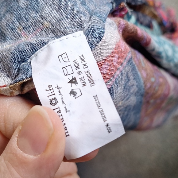 Natural Life Sierra Patchwork Print Duster Size L/XL Boho Multicolor Casual - Picture 11 of 11